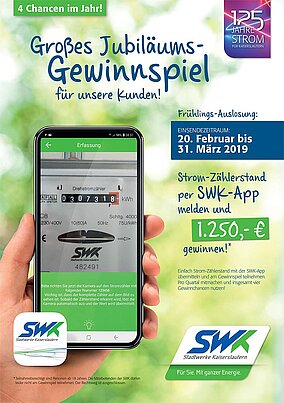 Flyer SWK App Gewinnspiel - Quartal 1 2019