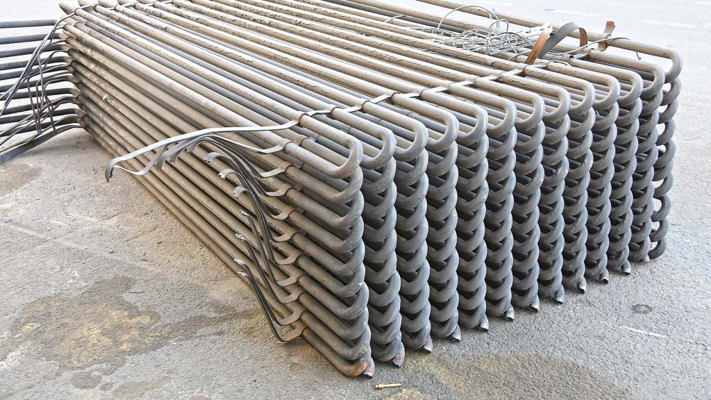 Ein abgetrenntes W&auml;rmetauschermodul...bereit zum Entsorgen.